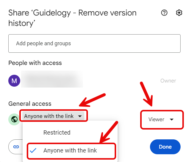 Delete version history in google docs