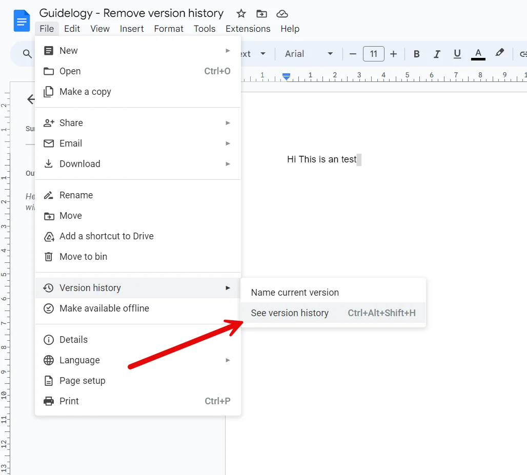 Delete Version History In Google Docs