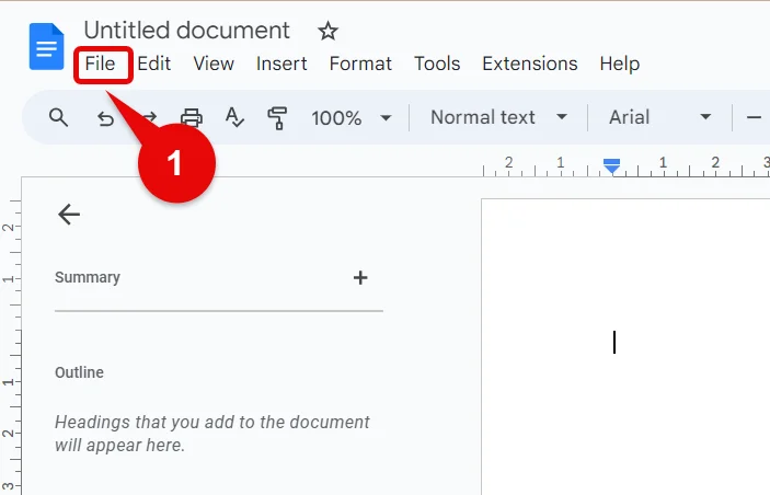 Make a Google Doc Landscape