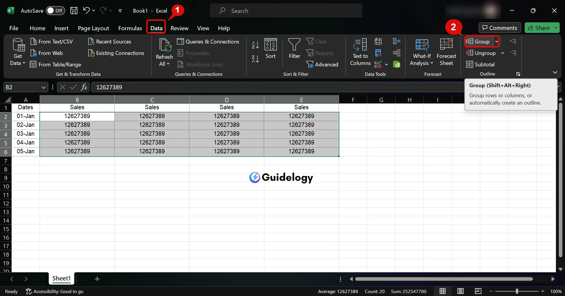 Group & Ungroup Columns in Excel