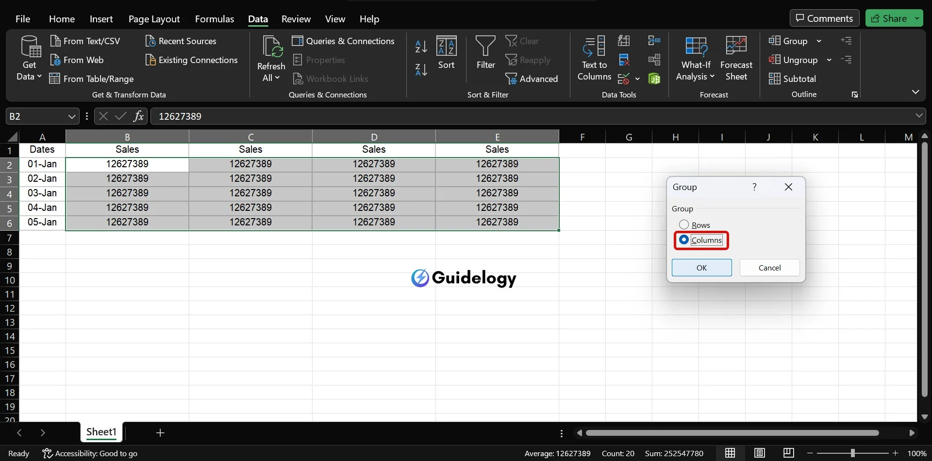 Group & Ungroup Columns in Excel