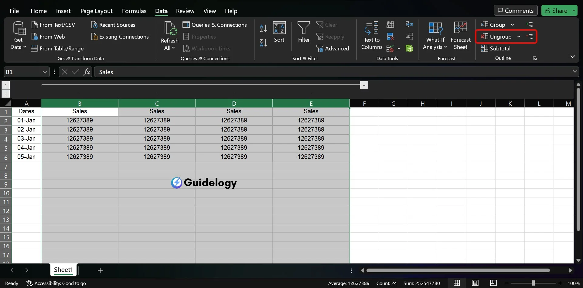 Group & Ungroup Columns in Excel
