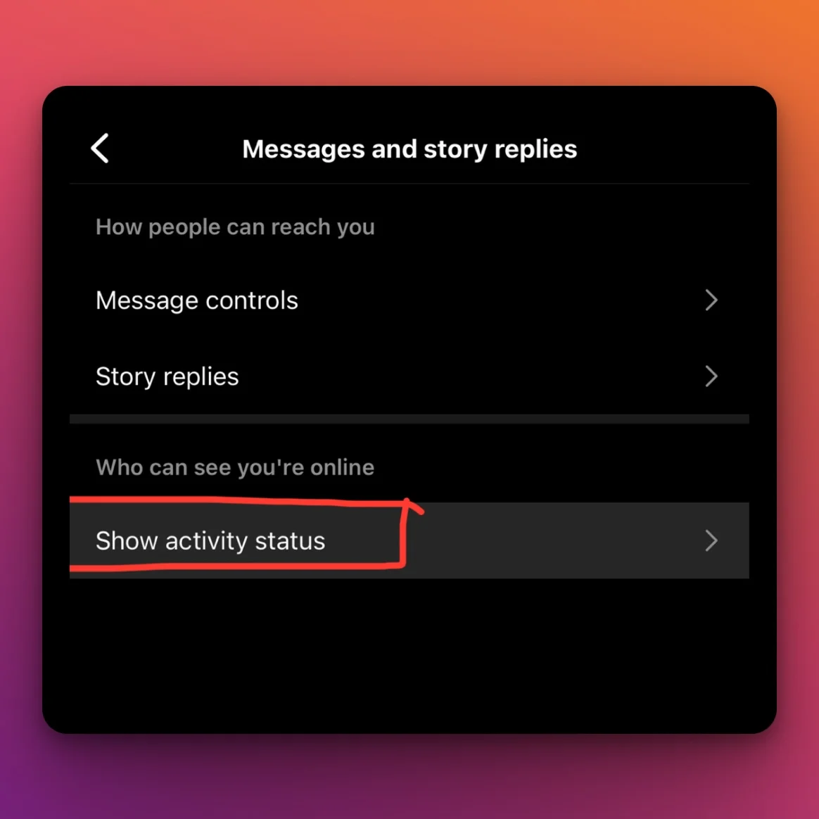 Turn Off Active Status on Instagram