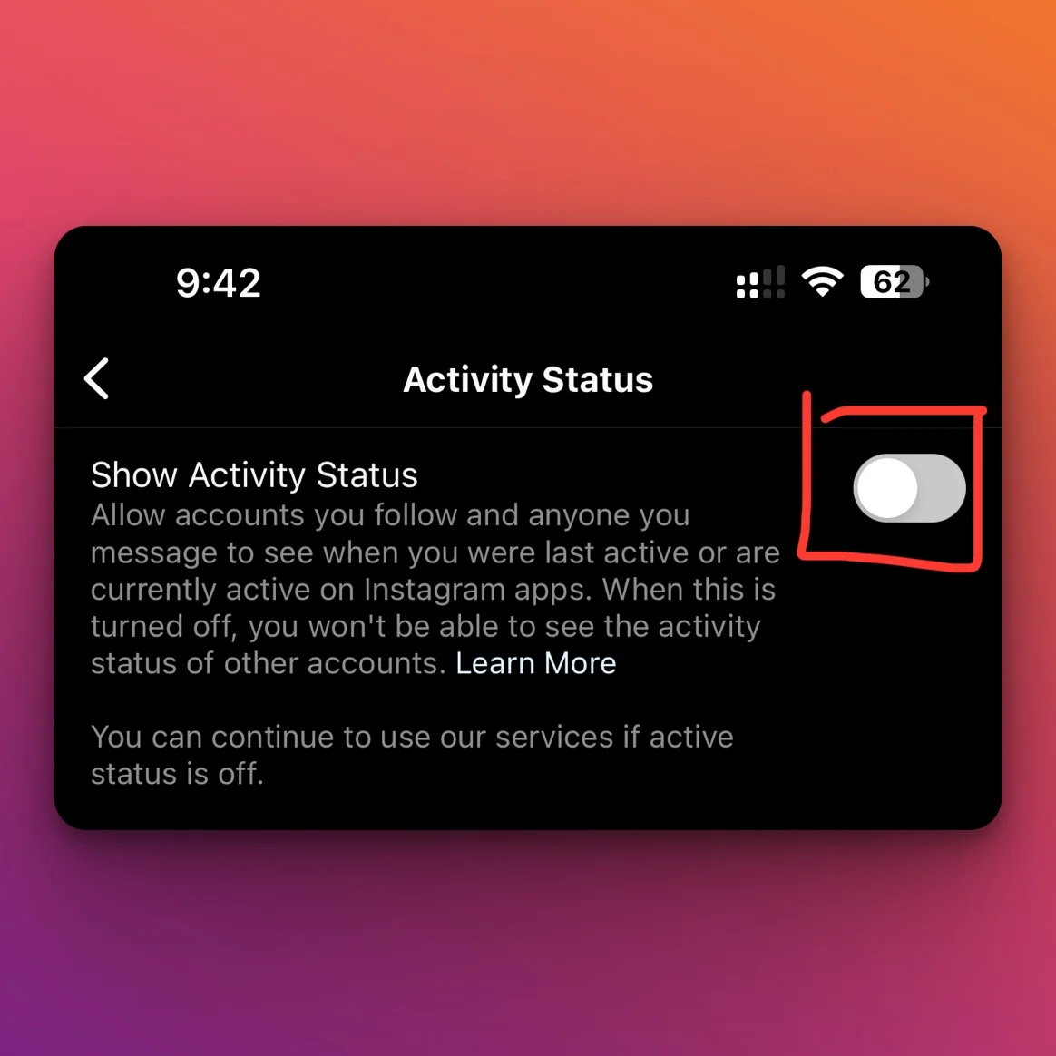 Turn Off Active Status on Instagram