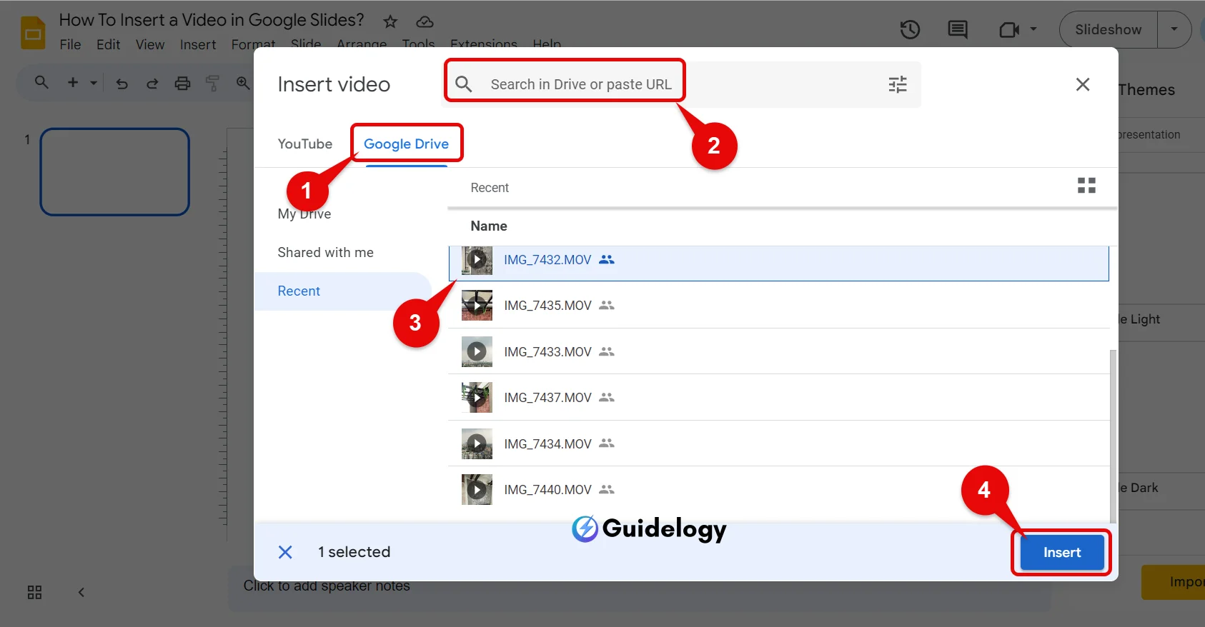 Insert a Video in Google Slides
