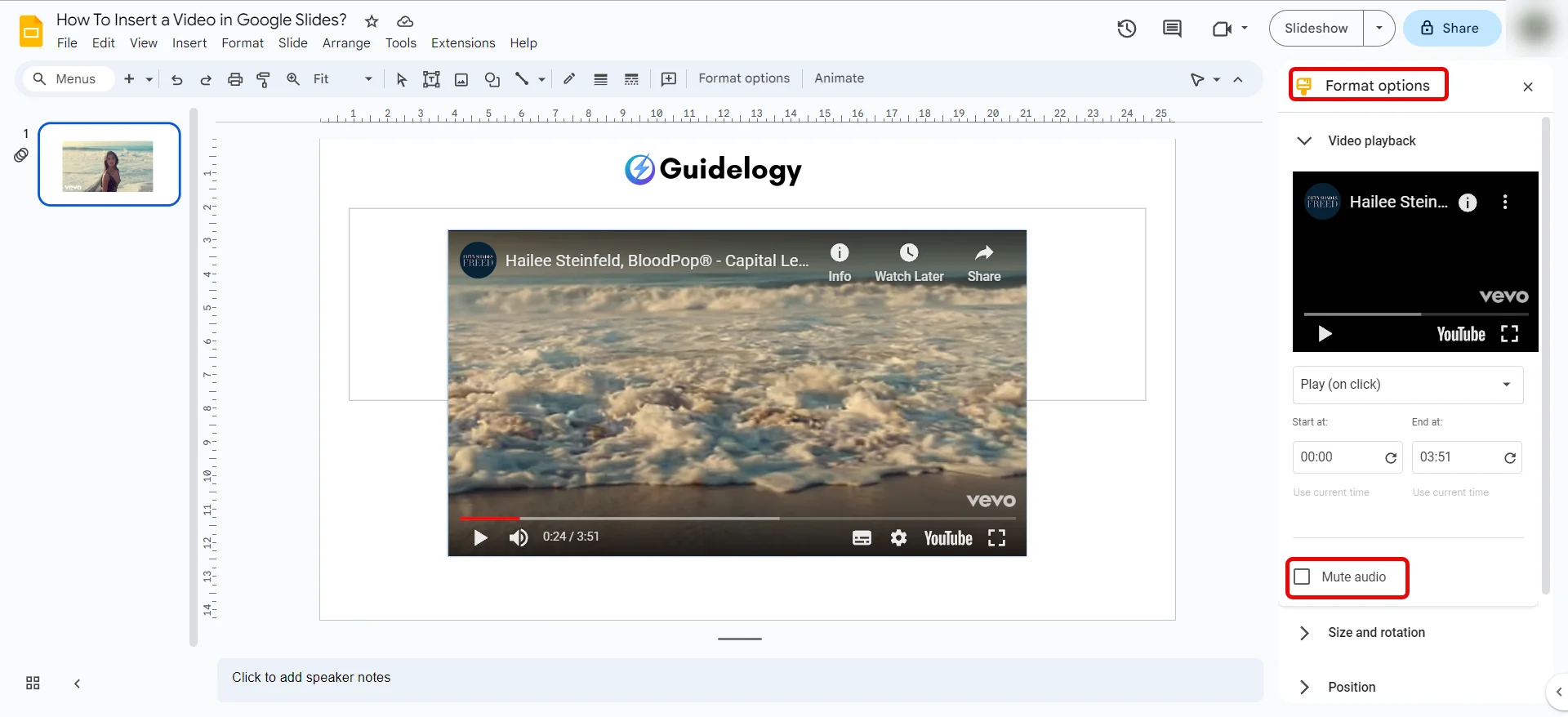 Insert a Video in Google Slides