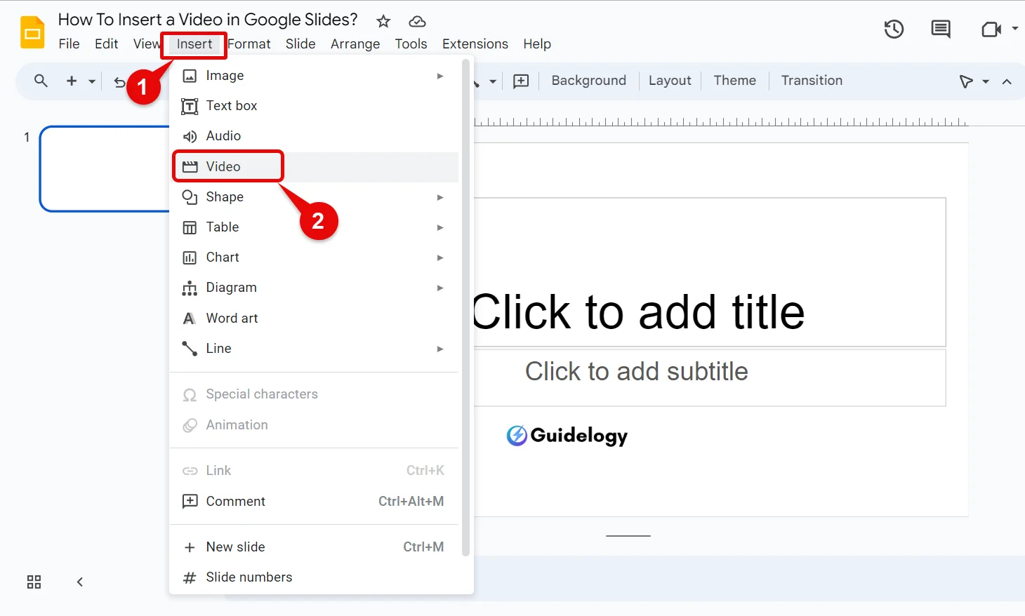 Insert a Video in Google Slides