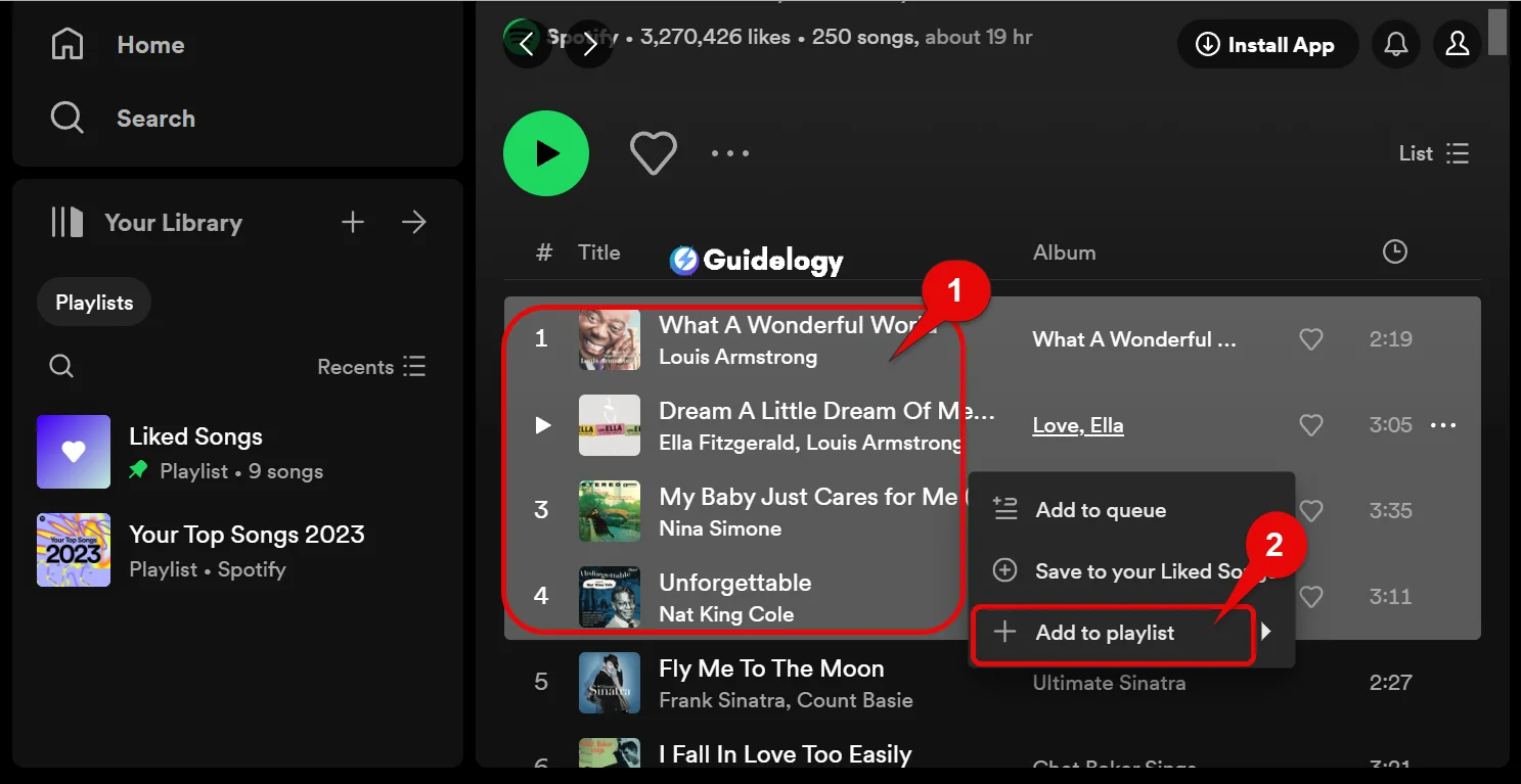 Select Multiple Songs On Spotify