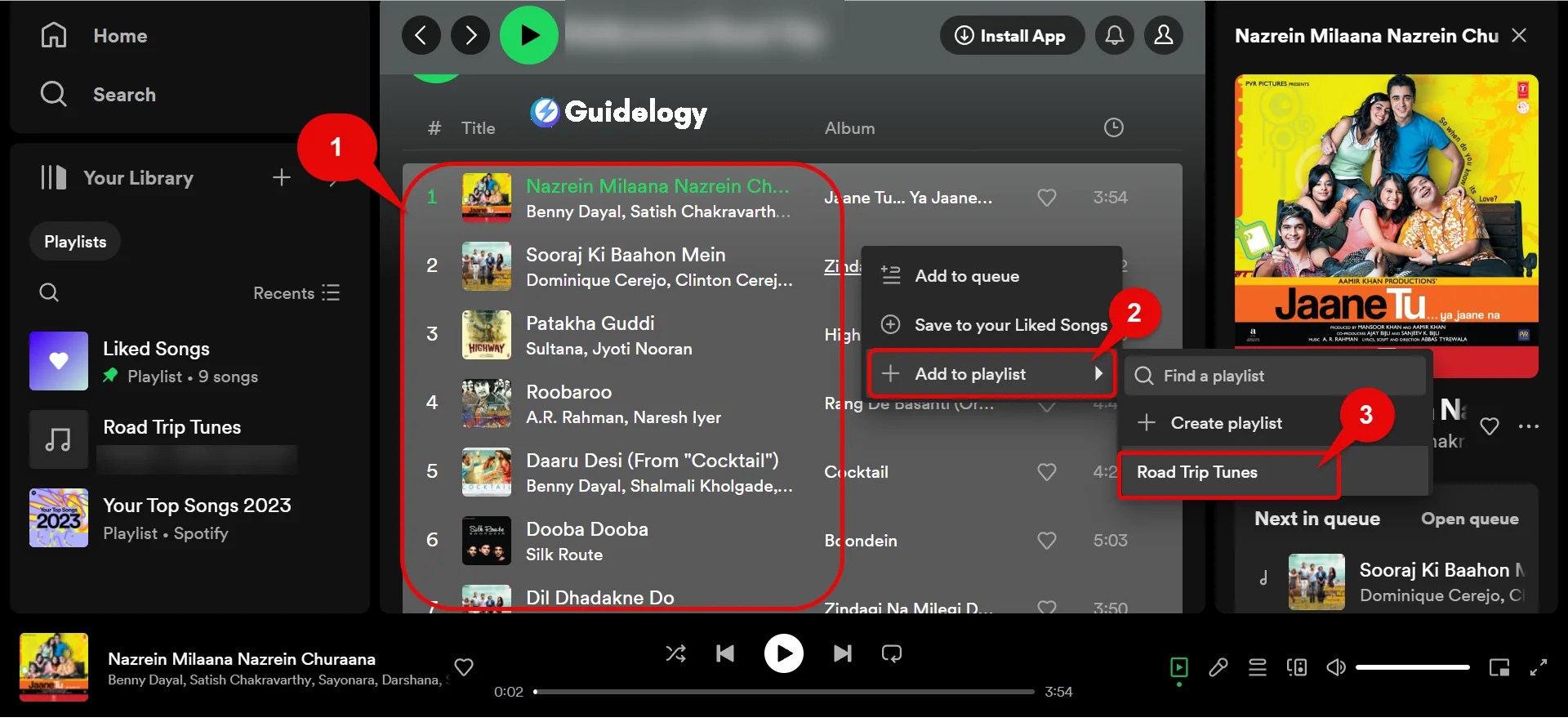 Select Multiple Songs On Spotify