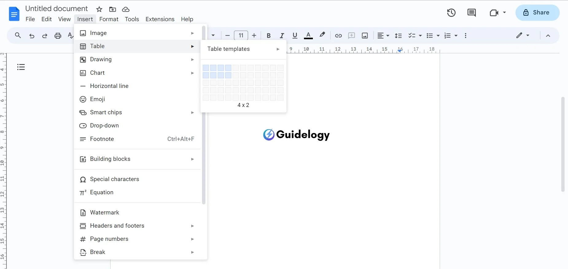 Fill a Table With Color in Google Docs