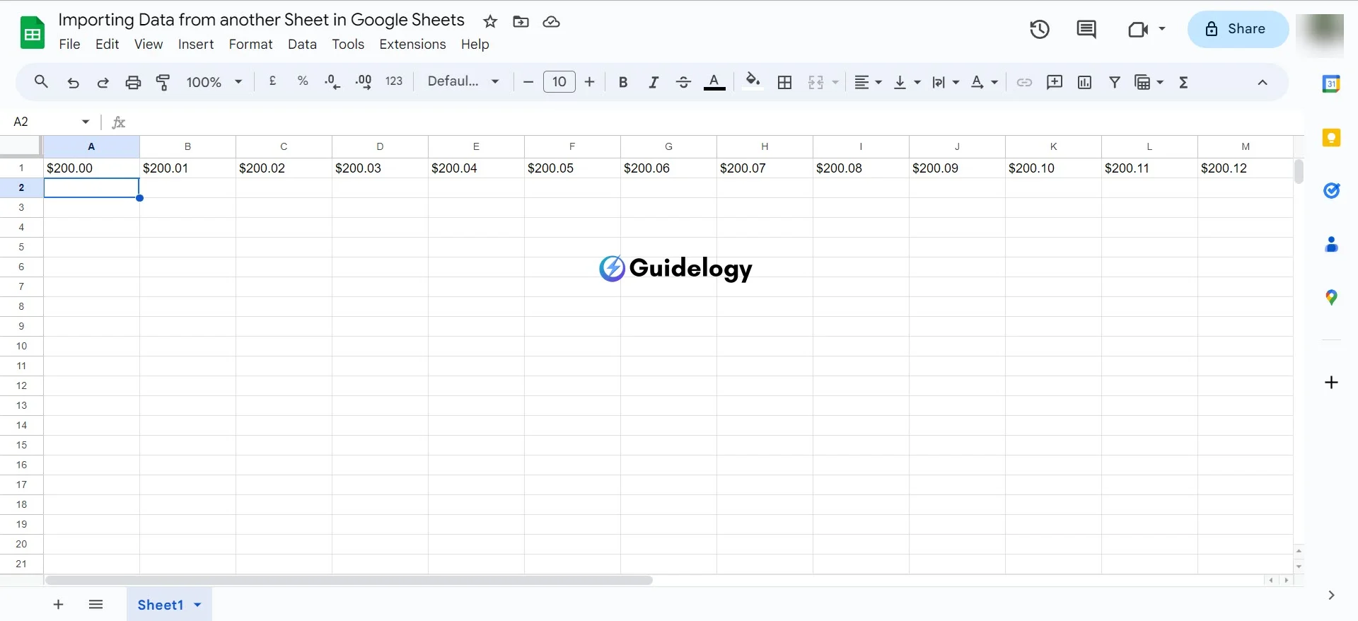 Importing Data from another Sheet in Google Sheets