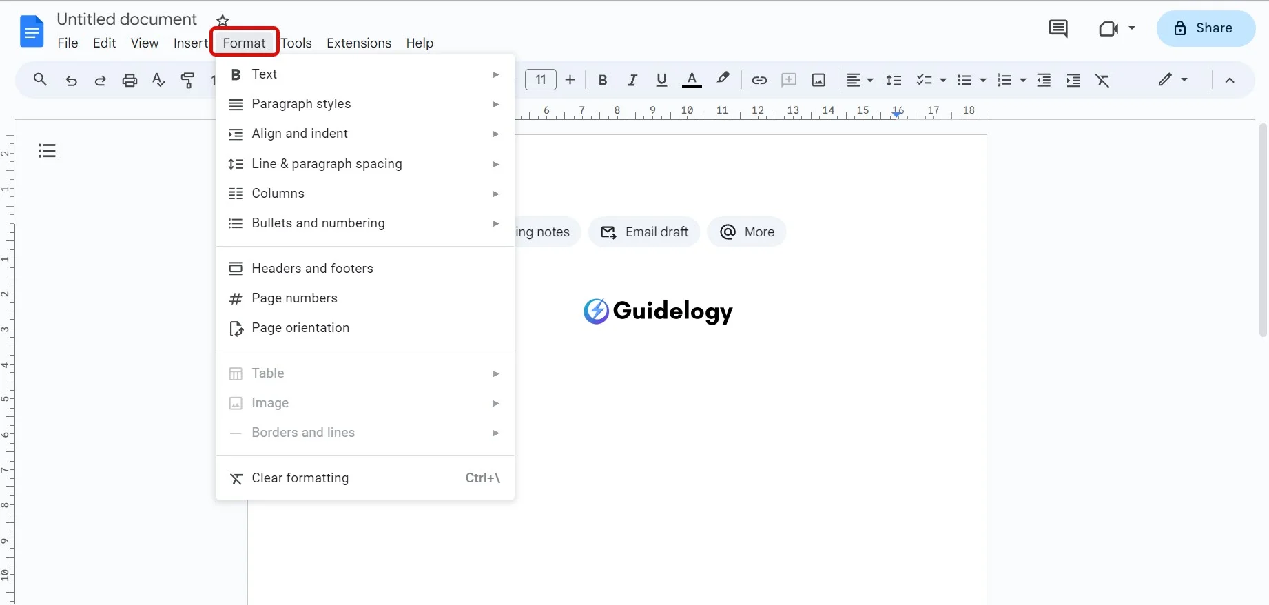 Make a Letterhead in Google Docs