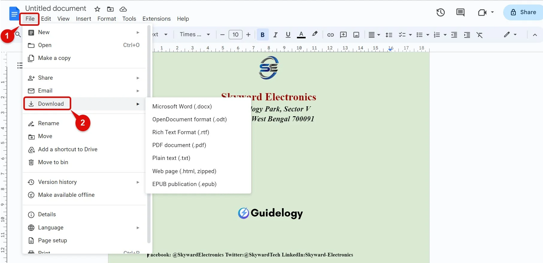 Make a Letterhead in Google Docs