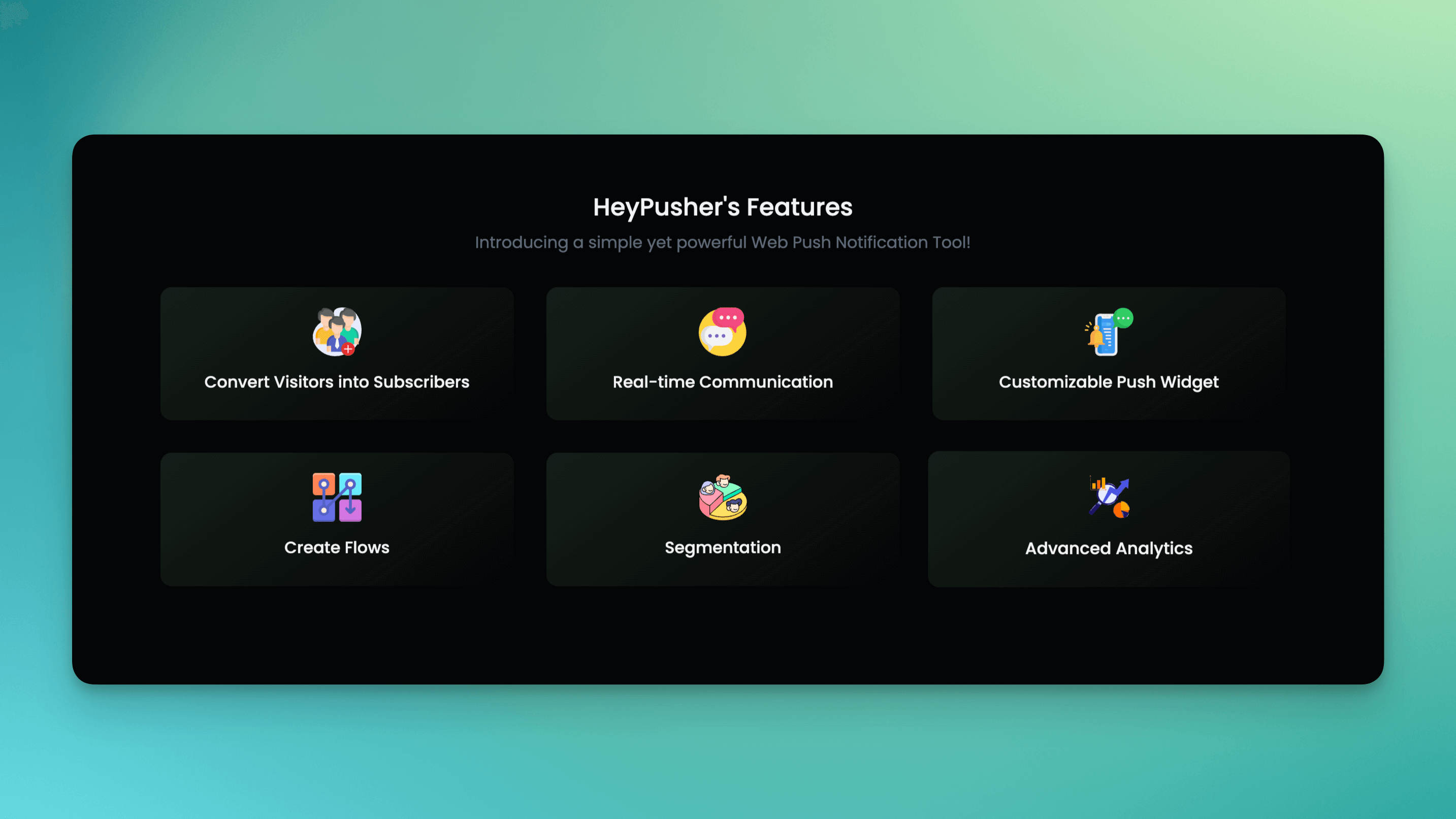 HeyPusher Web Push notifications Features