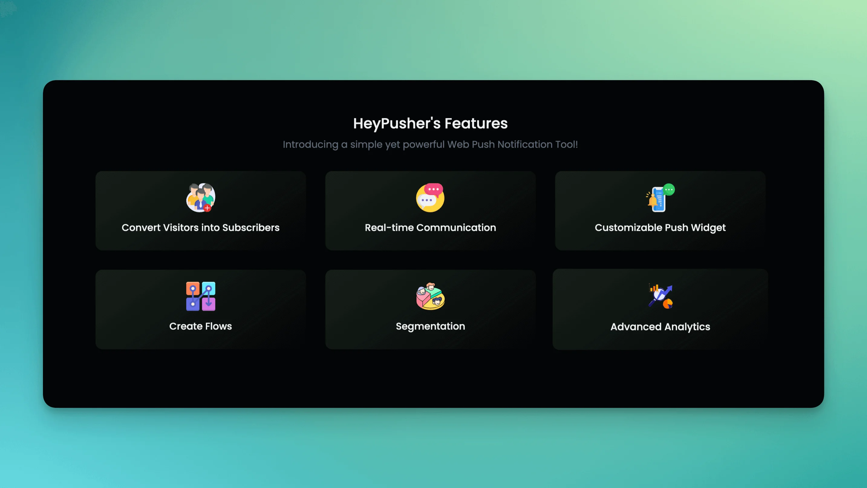 HeyPusher Web Push notifications Features